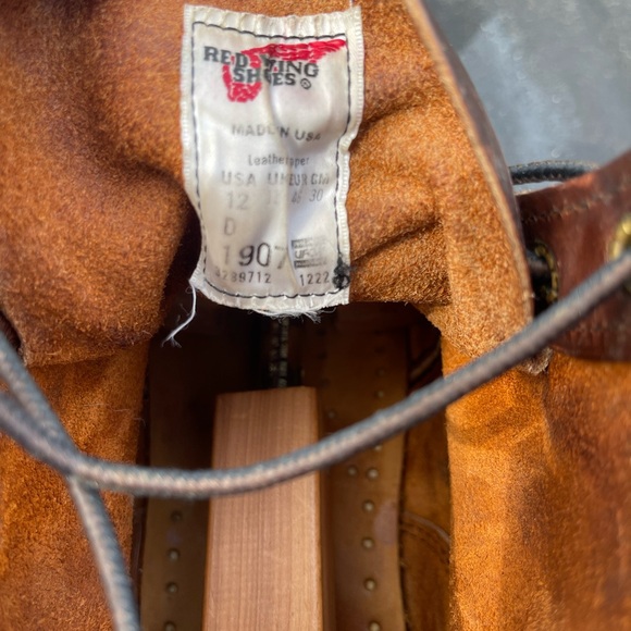 Red Wing Heritage Moc Toe 1907 Copper Rough & Tough Leather Wedge Boot Size 12 D - Picture 9 of 9